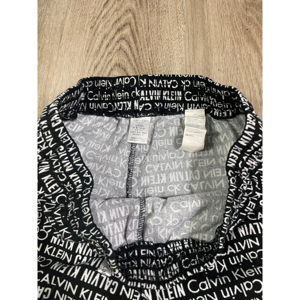 Calvin Klein Logo Print Pajama Pants Women's Small Black White‎ Lounge Sleep - Picture 9 of 9